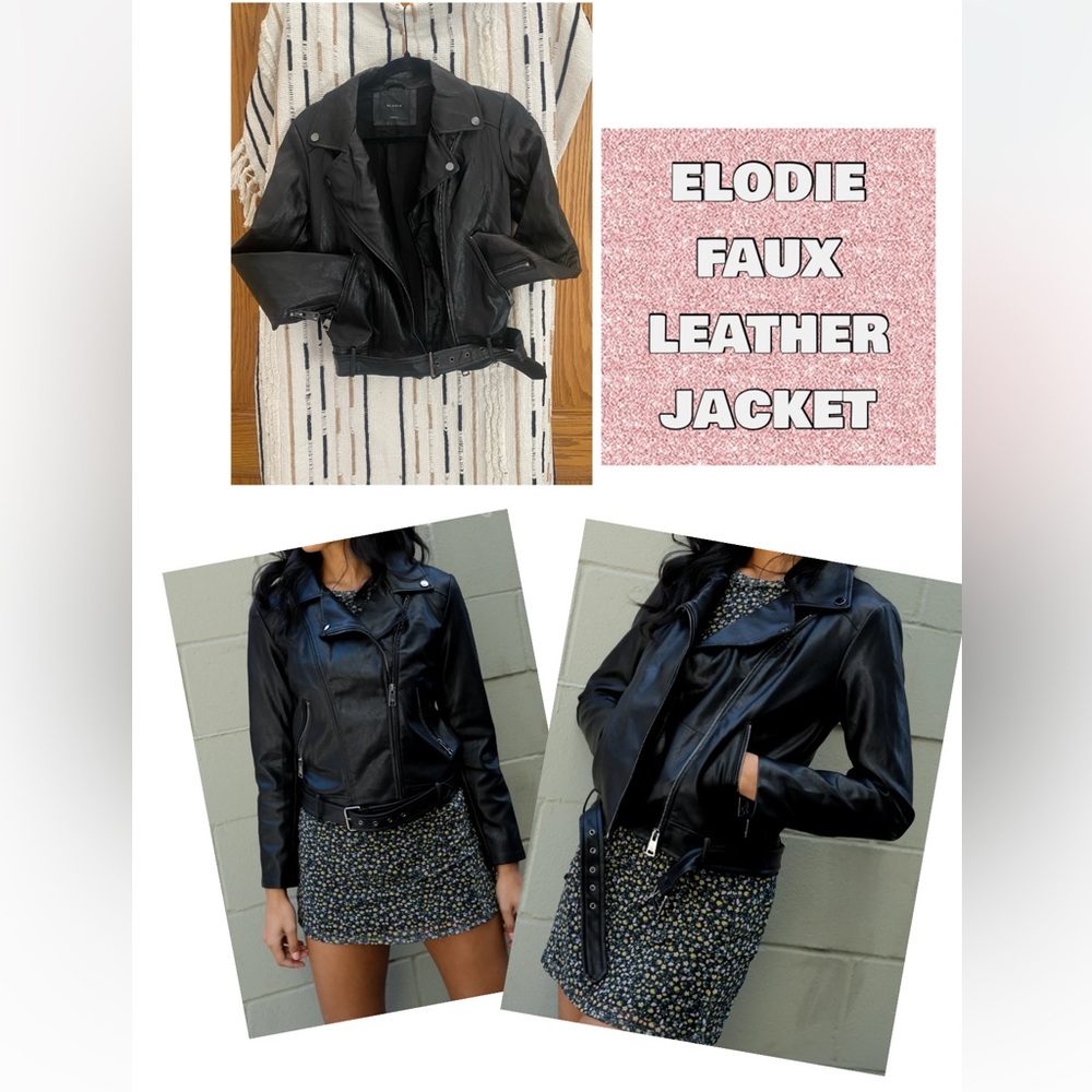 🖤 ELODIE FAUX LEATHER BELTED MOTORCYCLE JACKET🖤